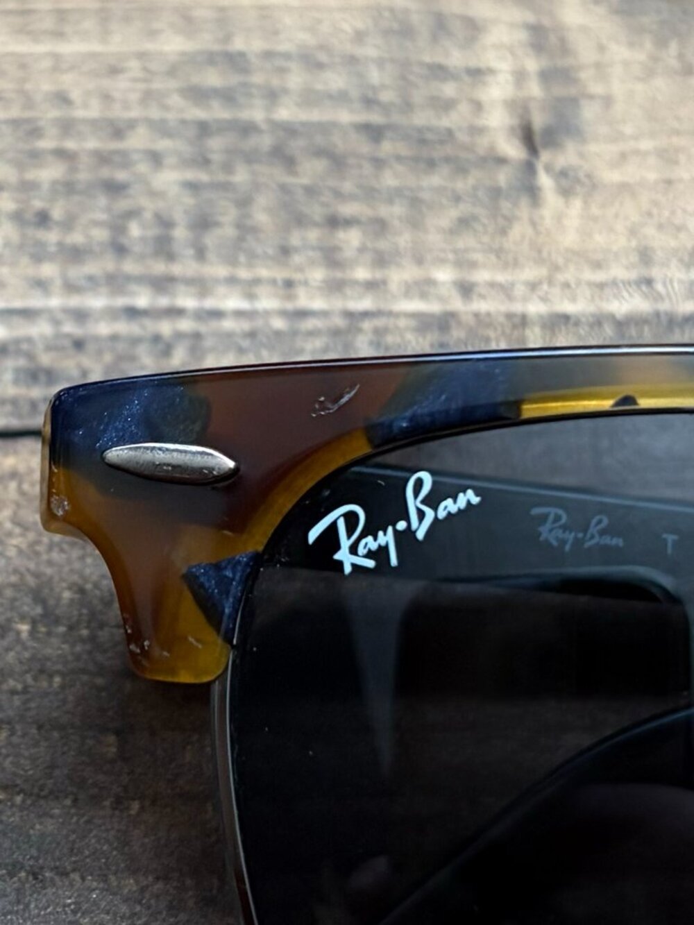 Ray-Ban Clubmaster RB3016 Square Sunglasses Tortoise Shell Black Glass - Picture 5 of 9